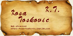 Kosa Tošković vizit kartica